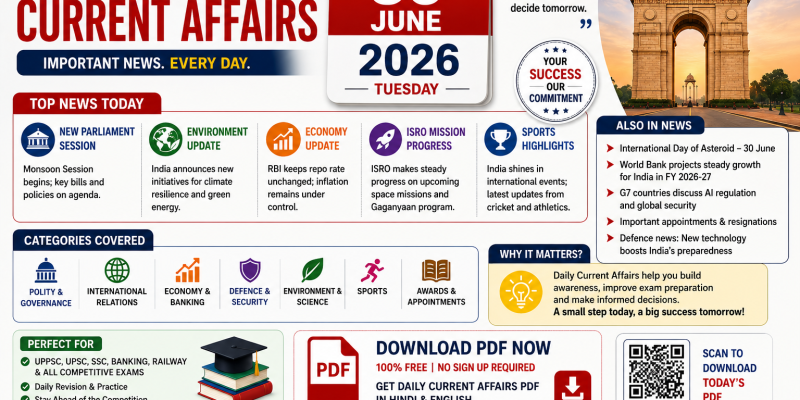 30 June 2026 Current Affairs