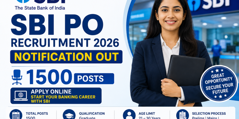 SBI PO Recruitment 2026 Notification for 1500 Posts
