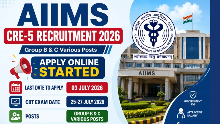 AIIMS CRE-5 Recruitment 2026: Detailed Exam Schedule Out