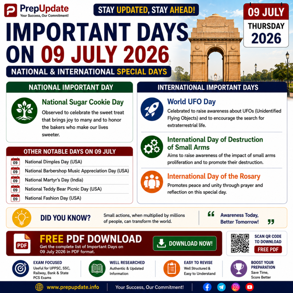 9 July 2026 Current Affairs in Hindi & English | Daily Current Affairs, MCQs & UPSC Questions