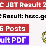 HSSC JBT Teacher Final Result 2026, Check Details