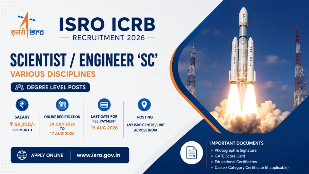 ISRO Scientist/Engineer Recruitment 2026 Notification Out for 92 Posts, Apply Online