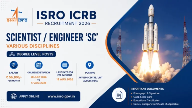ISRO Scientist/Engineer Recruitment 2026 Notification Out for 92 Posts, Apply Online