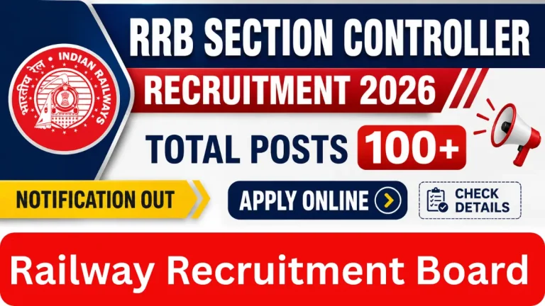 RRB Section Controller Recruitment 2026: Notification Out for 119 Posts, Check Details