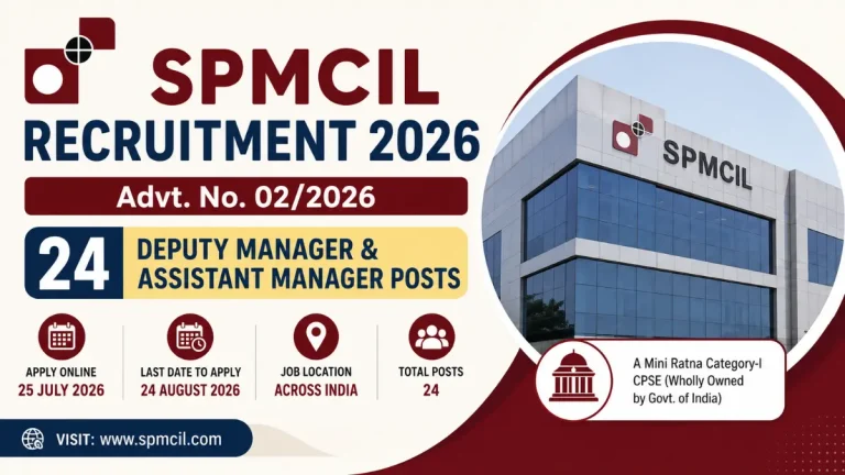 SPMCIL Recruitment 2026: Notification Out for 24 Deputy Manager & Assistant Manager Posts (Advt. No. 02/2026)