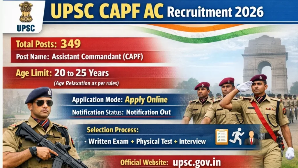 UPSC CAPF AC Recruitment 2026: Admit Card, Direct Link
