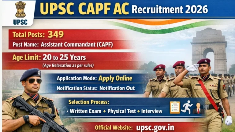 UPSC CAPF AC Recruitment 2026: Admit Card, Direct Link
