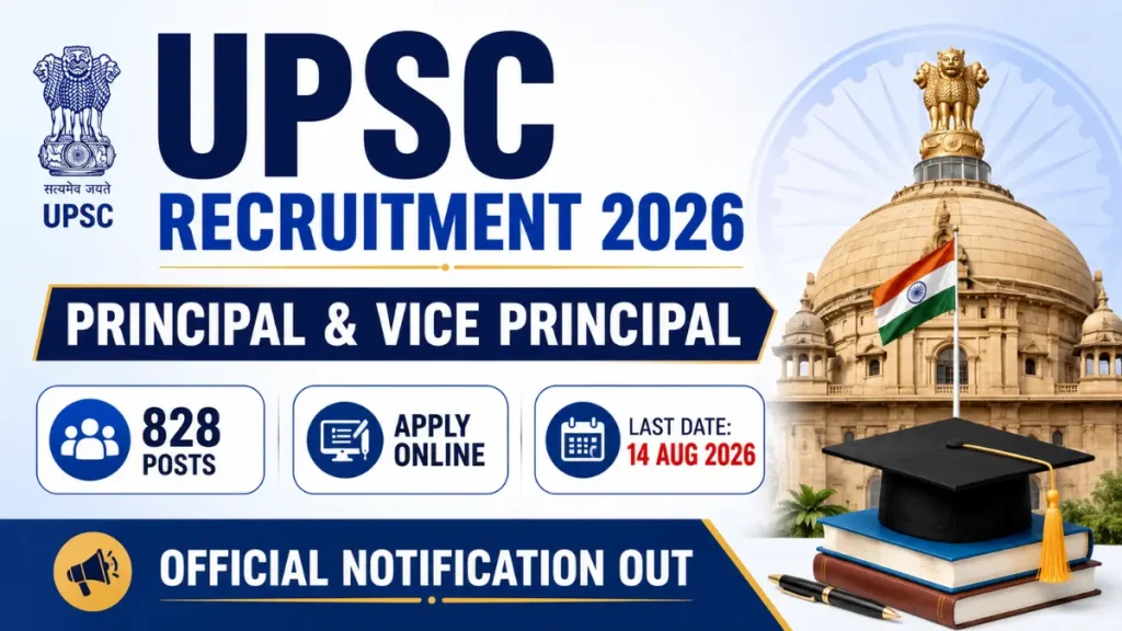 UPSC Principal & Vice Principal Recruitment 2026 – 828 Posts, Notification Out, Apply Online