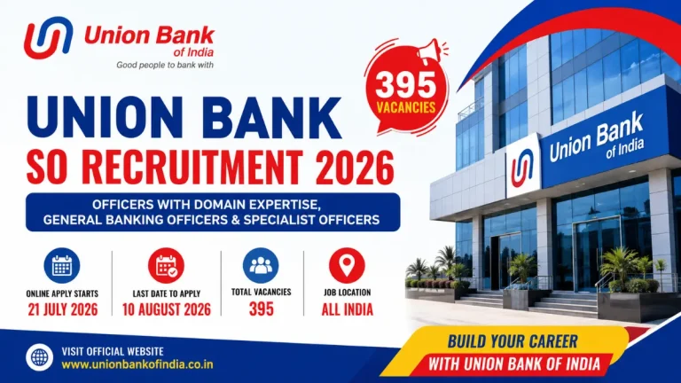 Union Bank SO Recruitment 2026: Notification Out for 395 Posts