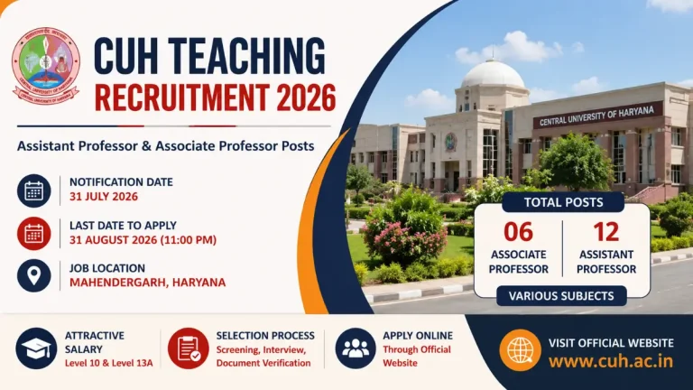 CUH Teaching Recruitment 2026: Apply Online for Teaching Posts