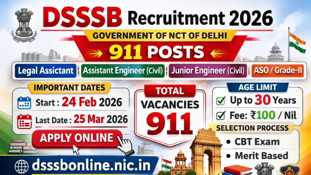 DSSSB Recruitment 2026 – Apply Online for 941 Posts