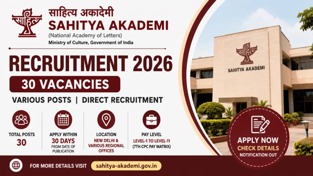 Delhi Sahitya Akademi Recruitment 2026: Notification Out for LDC, MTS & Other Posts
