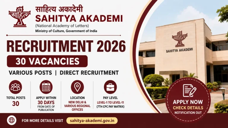 Delhi Sahitya Akademi Recruitment 2026: Notification Out for LDC, MTS & Other Posts