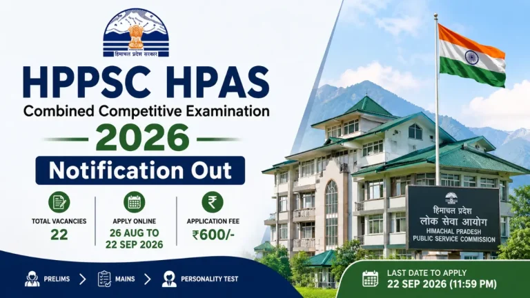 HPPSC HPAS Examination 2026: Apply Online for Tehsildar, BDO & Other Posts