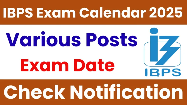 IBPS Exam Calendar 2025-26 Released – Check Dates for PO, Clerk, SO & RRB Exams