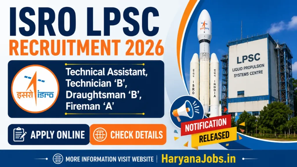 ISRO LPSC Recruitment 2026: Apply for Technical Assistant, Fireman & Other Posts