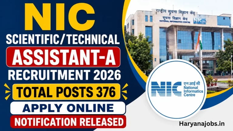 NIC Scientific/Technical Assistant-A Recruitment 2026: Notification Out 376 Posts