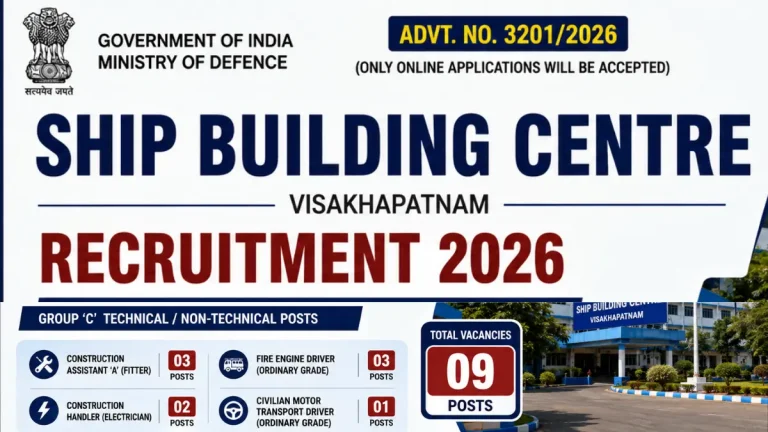 Ship Building Centre SBC Recruitment 2026 – Group C Posts, Online Form