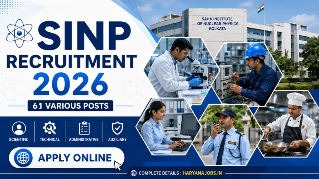 SINP Recruitment 2026: Apply Online for Various Posts
