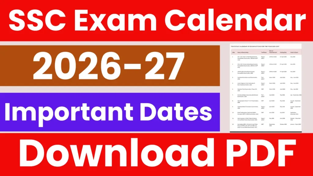 SSC Revised Exam Calendar 2026-27: Check Important Dates for Various Posts