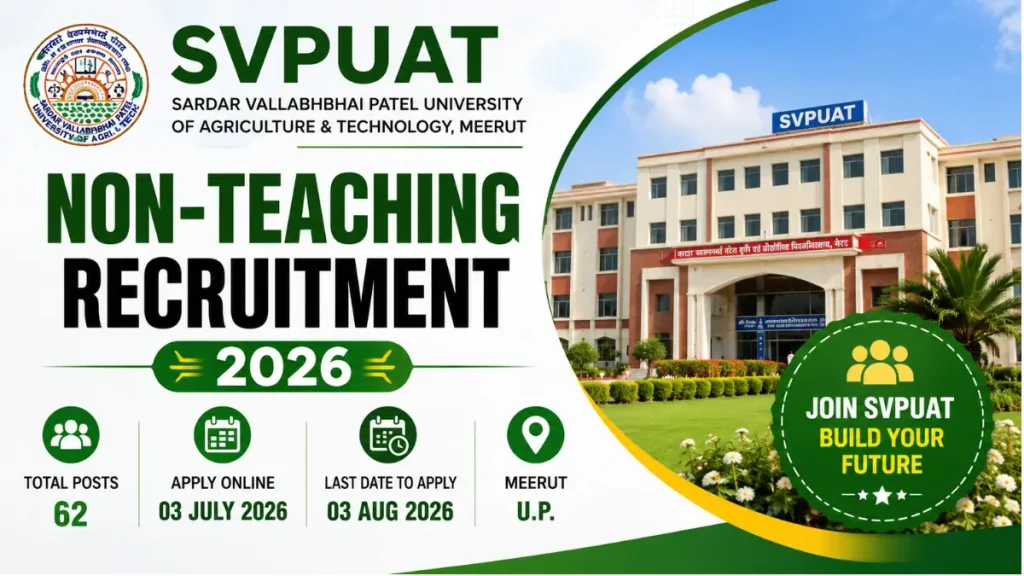 SVPUAT Non-Teaching Recruitment 2026 – Notification Out for 62 Posts, Apply Online