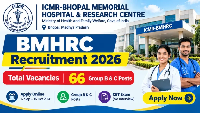ICMR BMHRC Recruitment 2026 – Apply Online for Group B & C Posts