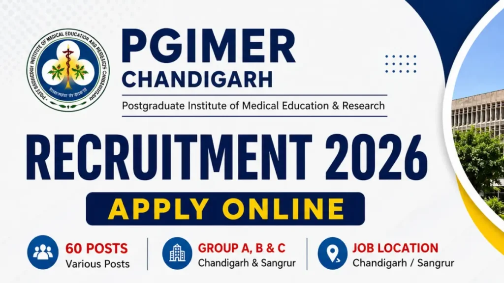 PGIMER Chandigarh Recruitment 2026: Apply Online for Various Posts